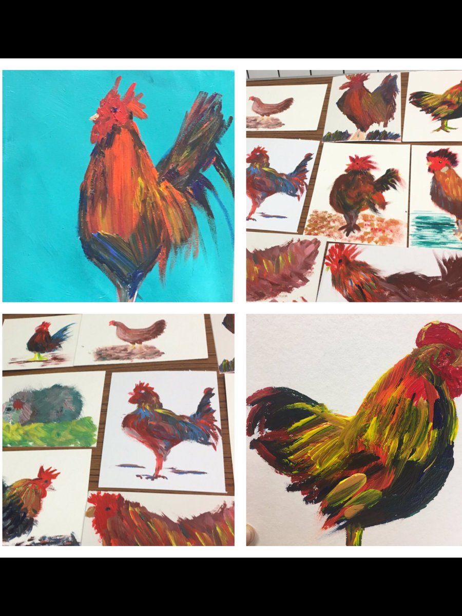 Such a fabulous evening of acrylics and chickens, with a brilliant tutor. Who knew there was so much talent amongst us #artworks 🎨