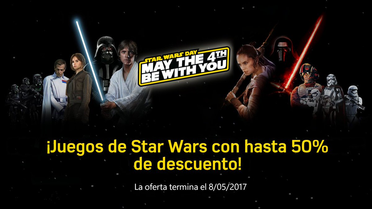 Celebramos el #StarWarsDay con hasta 50% de descuento en juegos de Xbox One. xbox.com/promotions/sal… #MayThe4thBeWithYou