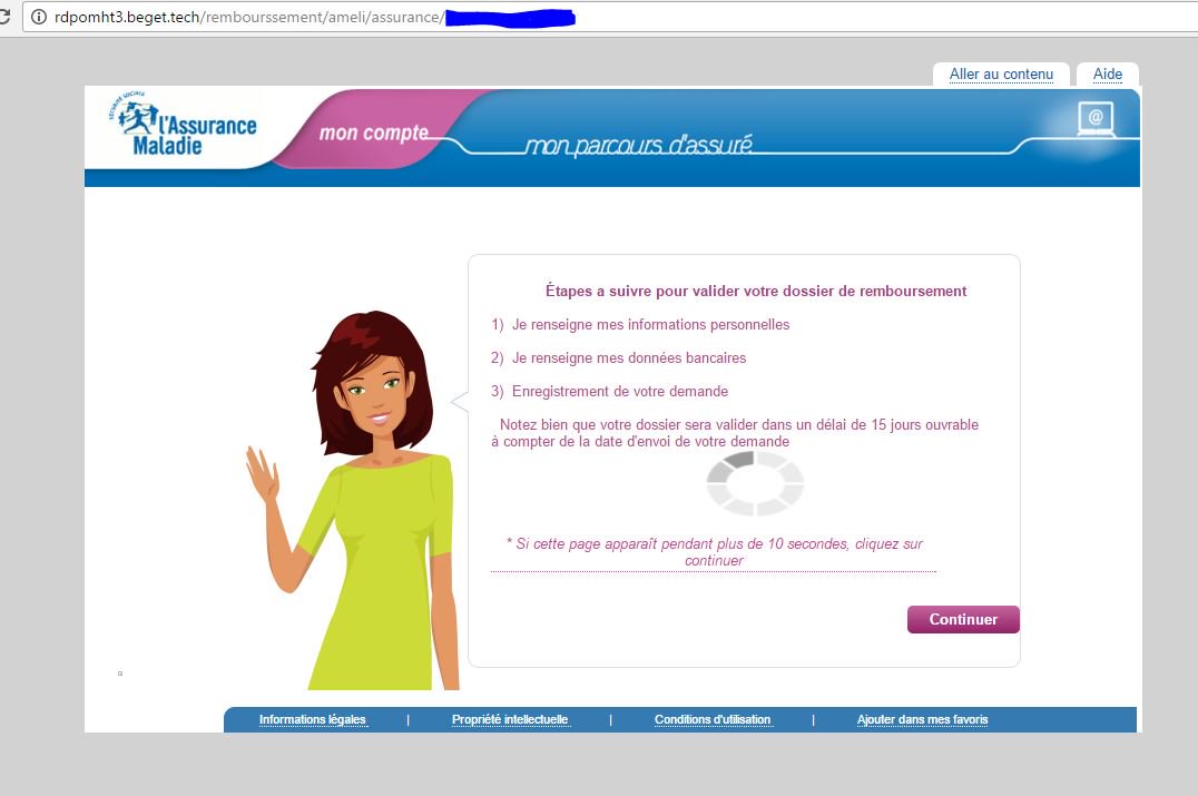 Damien_Bancal's tweet photo. Attention, #phishing de masse en cours aux couleurs de l'assurance maladie. #cybersécurité @zataz https://t.co/11UygLXASo