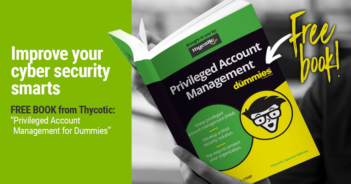 Thycotic's tweet photo. Want to learn more about enterprisewide password security? Download the free #PAM for Dummies Book: https://t.co/OBYp6LBOwy #PasswordDiaries https://t.co/3ZjZb5JY9y