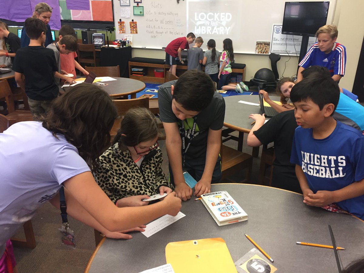 Fifth Graders were challenged to "breakout" of the library by demonstrating their mastery of the library and Destiny.   #nisdgranger