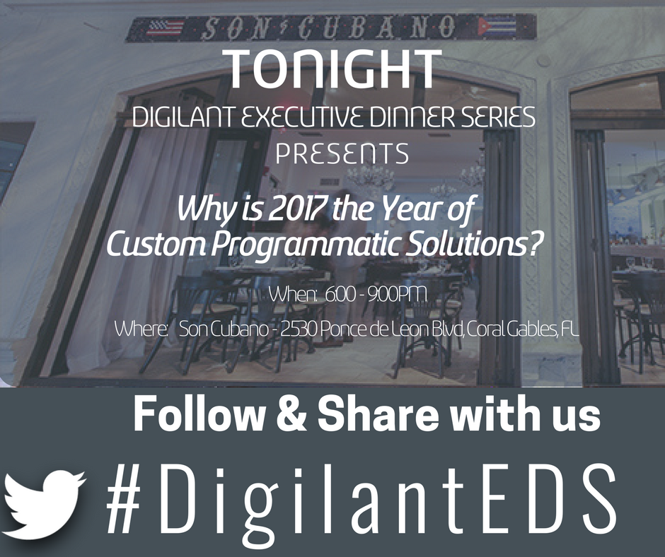 Digilant_US's tweet photo. Tonight @IBM, @Nike, & @PepsiCo join us in Coral Gables @soncubanomiami Follow & share w/us #DigilantEDS https://t.co/XBM4YU1EQf