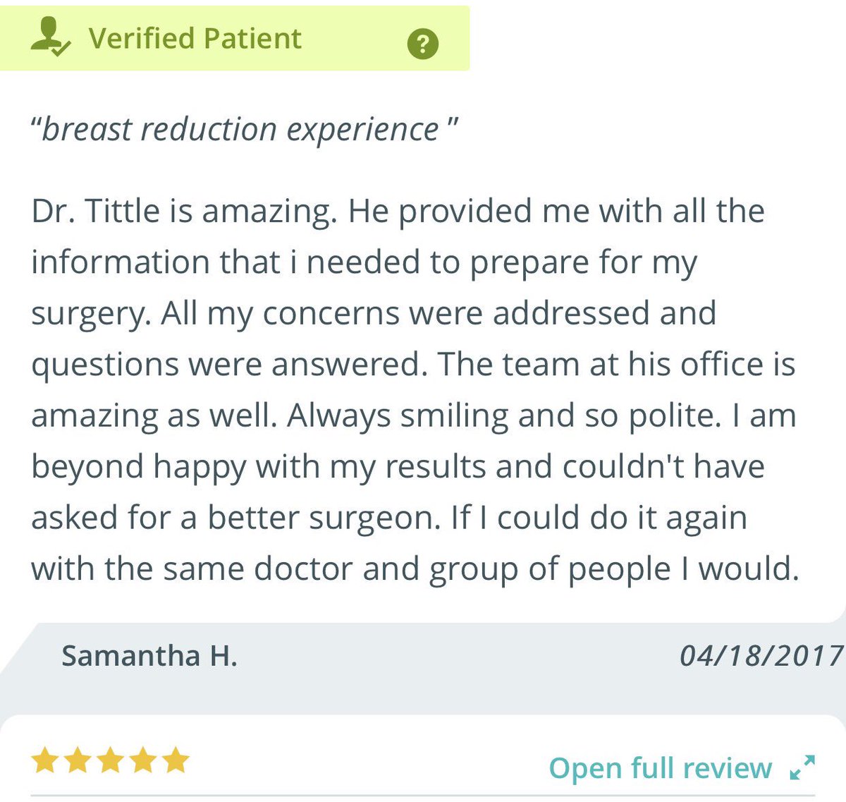 benjtittle's tweet photo. Thank you, Samantha! ⭐️⭐️⭐️⭐️⭐️ #PSTreview #drtittle https://t.co/hu6fuicjgS