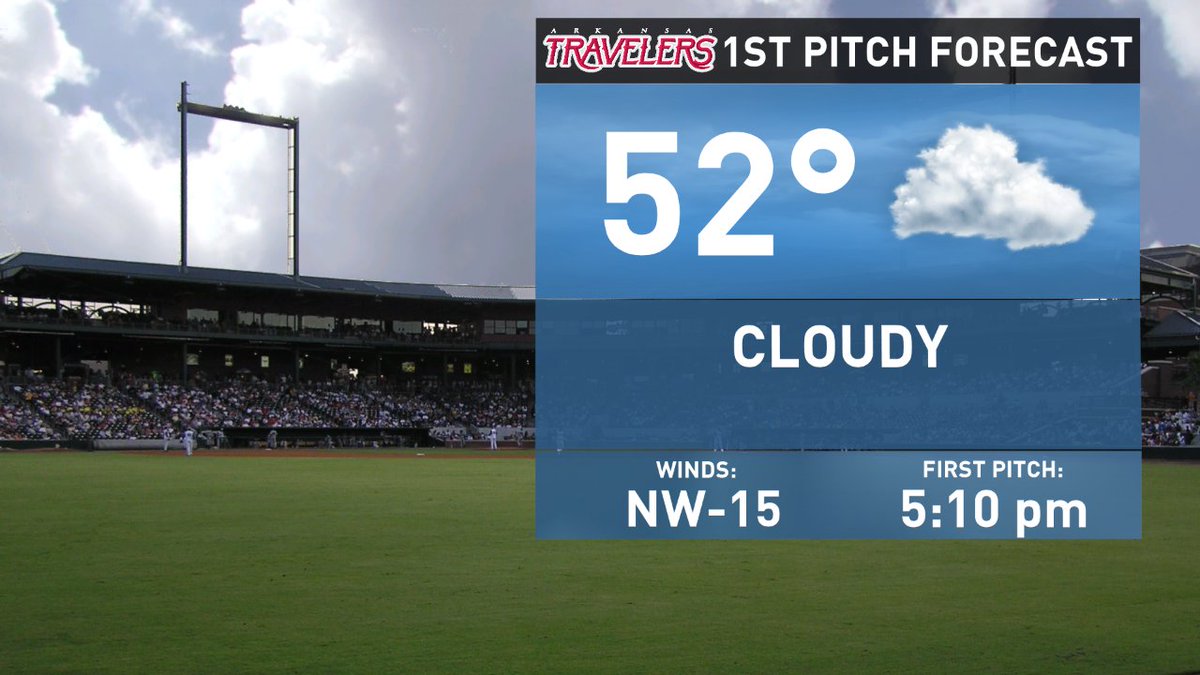 THV11's tweet photo. A cool night to play two! First game starts at 5:10pm. Go Travs! https://t.co/E9drysh6Bq