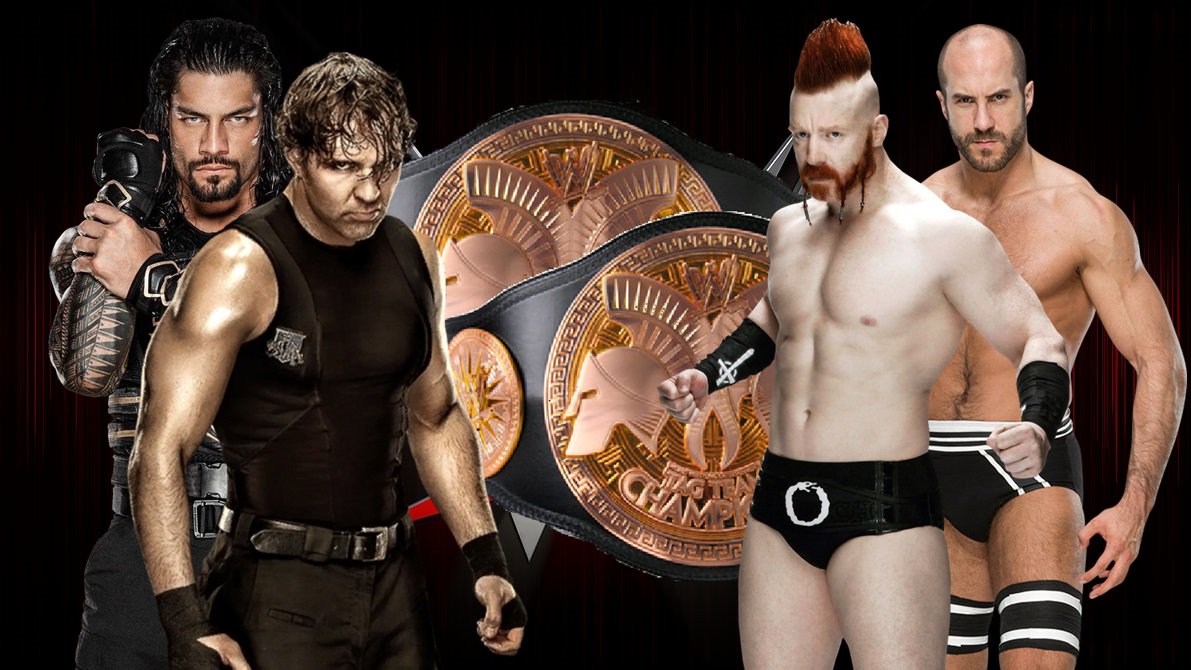 wweteamtr's tweet photo. #WWETeamTRVol2- #05

TAG TEAM CHAMPIONSHIP
Cesaro &amp; Sheamus vs The Shield
 
@cesarowrest &amp; @heelshaunessy vs @RomannEmpire_ &amp; @DADirtyDeeds0 https://t.co/k7V5xOhiV5