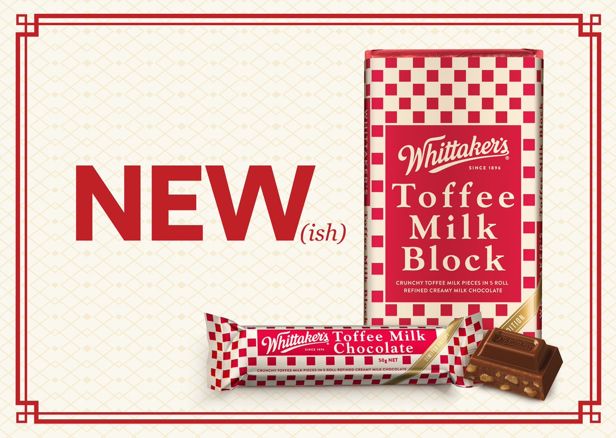 WhittakersNZ's tweet photo. Twhittaker's! The first 5 people to guess when we first started making our delicious Toffee Milks, WIN Toffee Milk chocolate! #Tweats 😍 https://t.co/B6mnGVkUa2