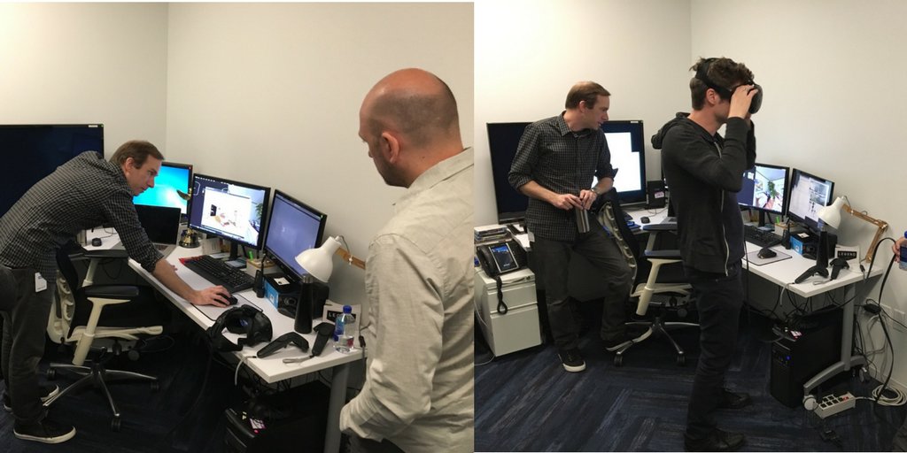 Legend3D_'s tweet photo. Last week, we hosted Janko Roettgers of 
@Variety at our LA facility. Pictured is Scott viewing a #LegendVR experience! #VirtualReality https://t.co/NICUVmojRi