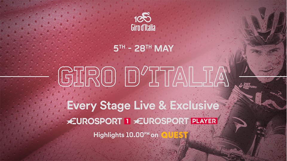 QuestTV's tweet photo. This time tomorrow we will have the Giro d'Italia hightlights on Quest - will you be tuning in? #giro100 https://t.co/lxEbpNmbs8