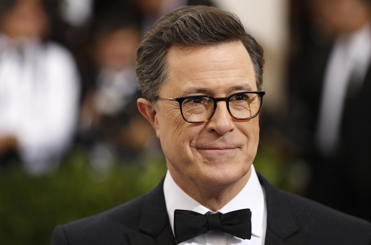 ajplus's tweet photo. After facing backlash and a call to #FireColbert for a Trump-Putin sexual joke, Stephen Colbert doesn't apologize, says he'd "do it again." https://t.co/Ta2NEUqba5