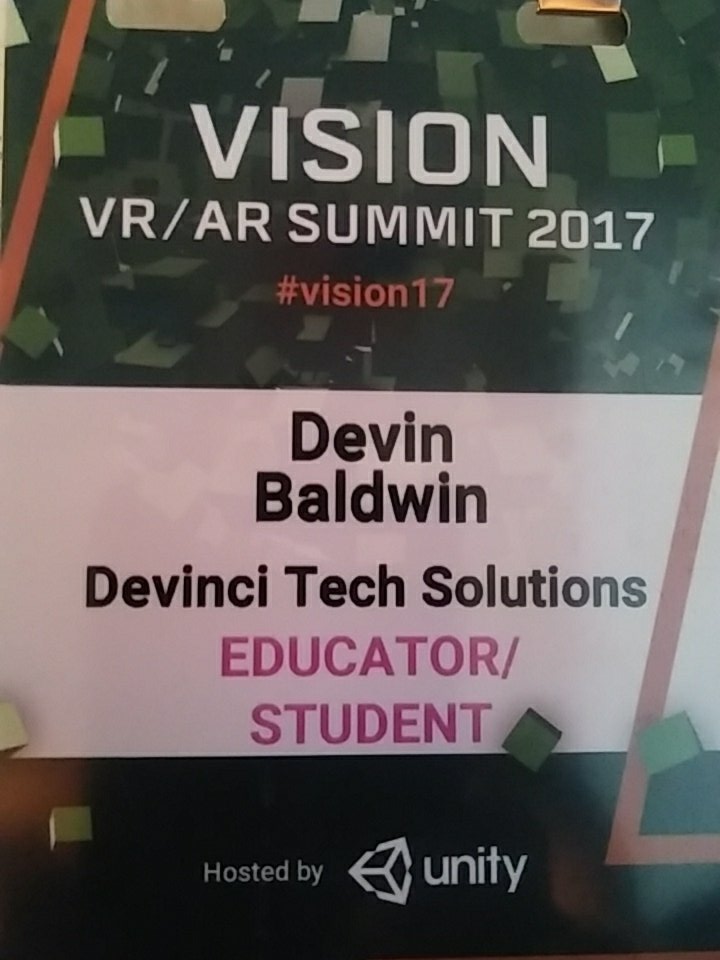devinci_tech's tweet photo. Thank you so much to @unity3d for hosting such an amazing event! #VisionSummit2017 https://t.co/uKf7ieL62E