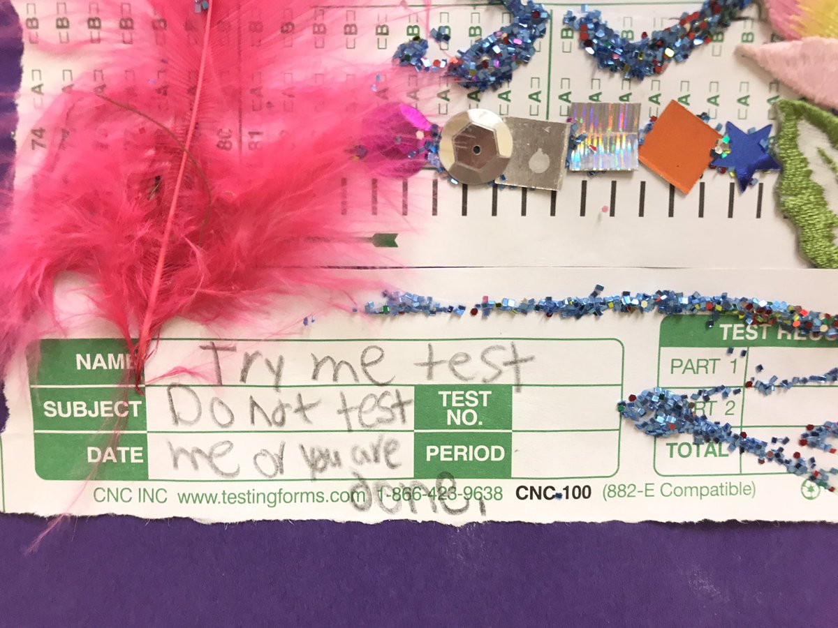 msmoore_art's tweet photo. Last day of 3rd & 4th gr. #testing for the year! We reimagined #scantron tests as a political statement! @PLSD @OHEducation
#createmooreart https://t.co/px56gSn8eC