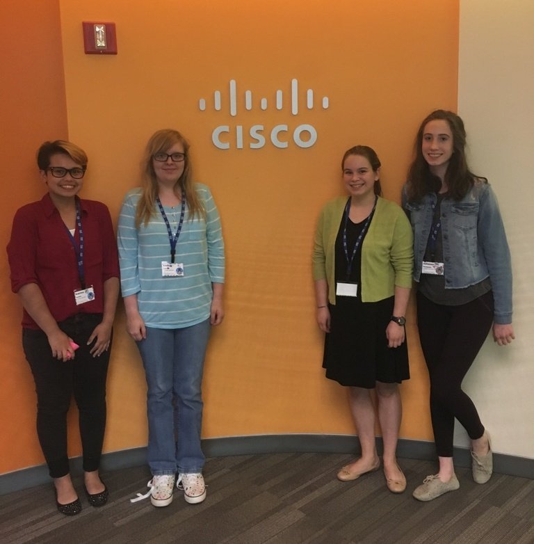 FTC5429's tweet photo. Team CLUTCH members had a blast  @Cisco's #GirlsPowerTech event! Learned how to succeed as women in #STEM and met inspiring Cisco mentors https://t.co/BszZGyCODu
