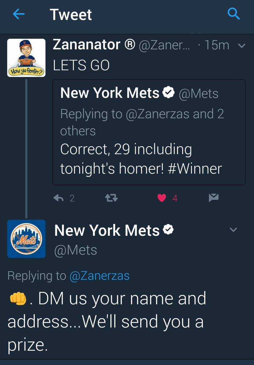 txtfromlastmike's tweet photo. @Mets Twitter account is playing trivia with fans during the rain delay. I LOVE this team! #LGM https://t.co/ZHL1tsoYq2
