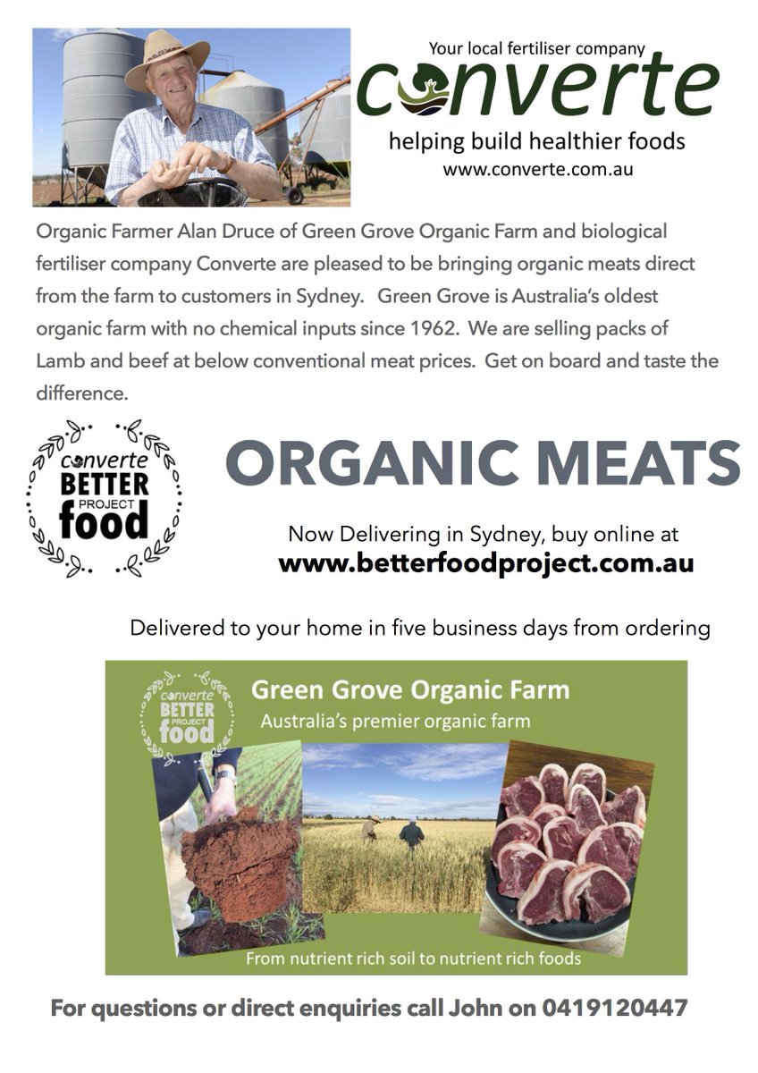 Delivering in Sydney Thursday 11th May, get Green Grove organic meats delivered for free to your door, order online betterfoodproject.com.au