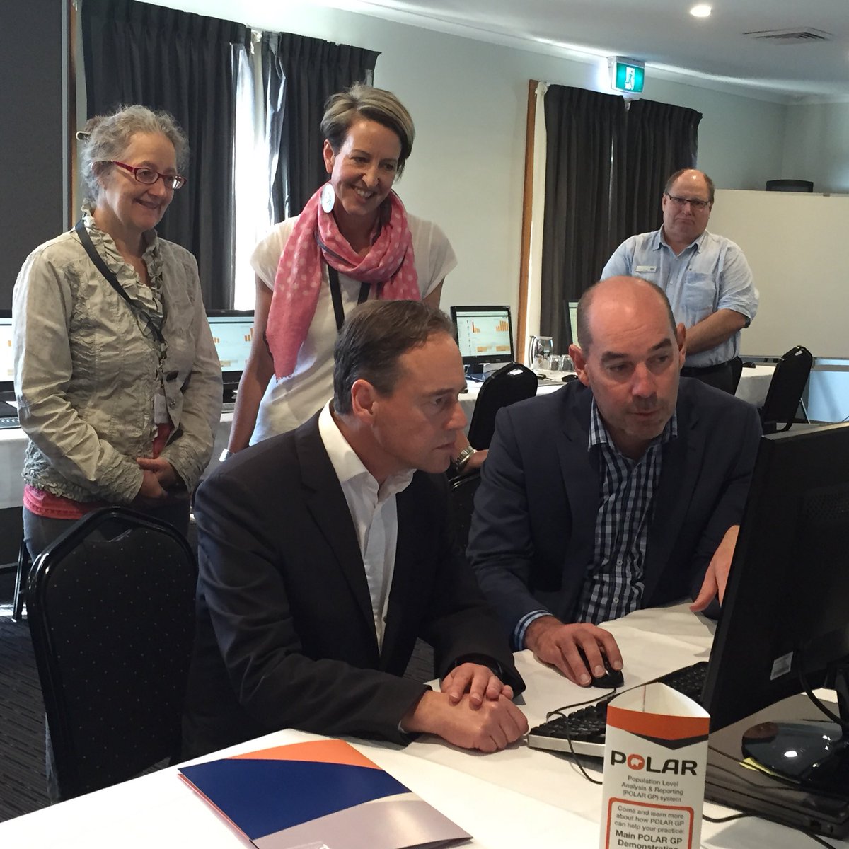 MShearerCEO's tweet photo. @GregHuntMP sees POLAR in action, supports GP use of their data for pt mgt &amp; predicting avoidable admissions @gippslandphn  @GPTraining_Vic https://t.co/KEhvFaroTP