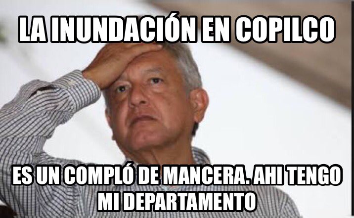 politicamx's tweet photo. Descubre @lopezobrador_ compló en su contra de parte de @ManceraMiguelMX por la #Lluvia https://t.co/NHxNesDoau