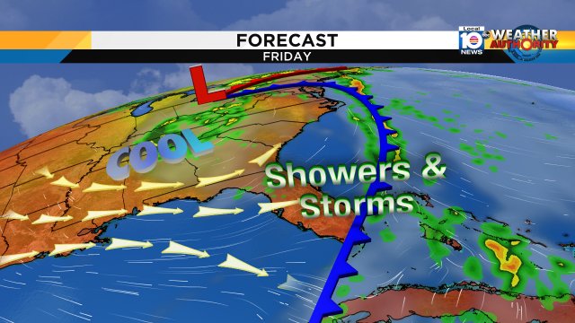 A cold front brings showers & storms to #SOFLO on Friday.  A cooldown follows, just in time for Saturday and Sunday. https://t.co/pVvsWYDCUU