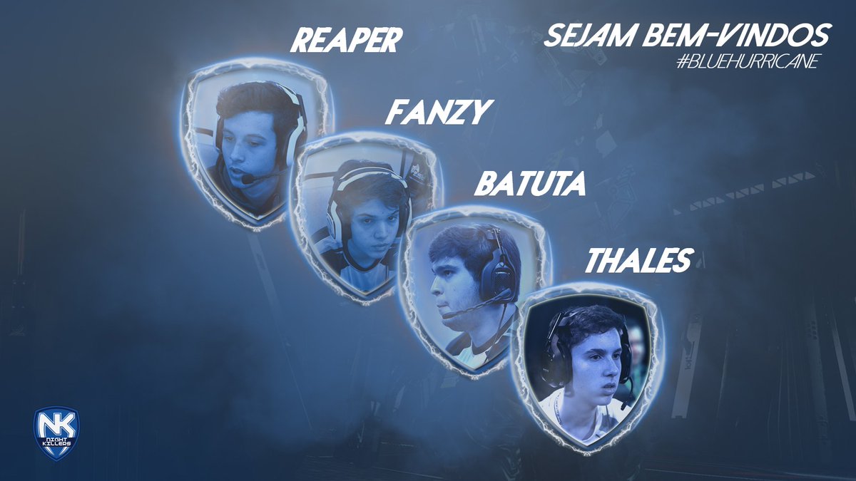 NKeSports_'s tweet photo. Uma nova era se inicia.

Sejam bem-vindos: @0Batuta, @Reeaper_, @ThaLeZu_ e @FFanzy!

#BlueHurricane https://t.co/u4YC2876ic
