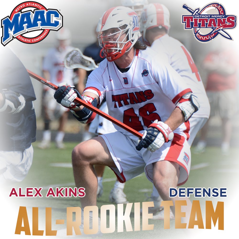 UDMLAX's tweet photo. Three Titans were named to the All-Rookie Team in Alex Akins, Donavon Dempsey and Seth Mendell #DetroitsCollegeTeam #MAACLAX https://t.co/cHNd9tO6ZM