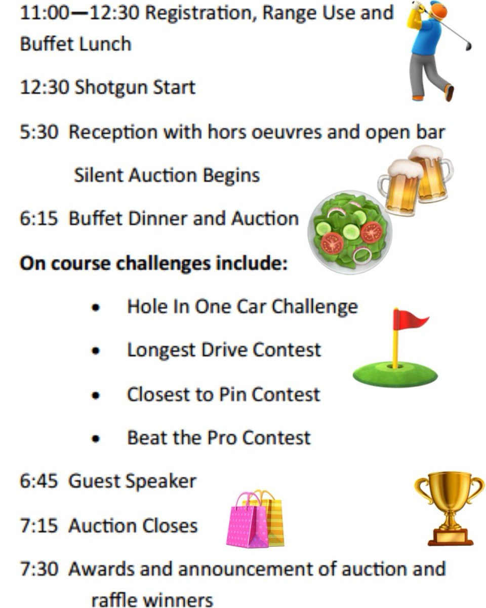 SLF2012_Connect's tweet photo. A preview of the day for our 5th Annual Golf Outing at @OldYorkRoadCC on 5/15. Come help us raise $$$ for families impact by #cancer https://t.co/XuyJdY7Kv1