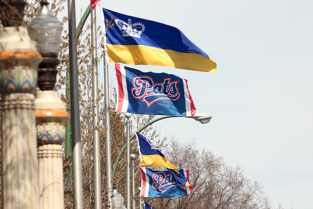 WHLPats's tweet photo. Thank you @CityofRegina! We think the Albert Street bridge has never looked better. ๐ Show us your colours tomorrow YQR! #WHLChampionship https://t.co/FBZ17SBJLo