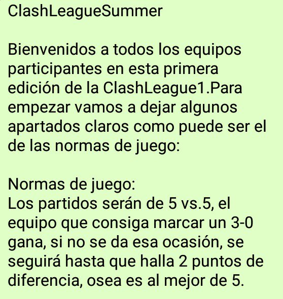Clashleague1's tweet photo. Aquí os dejo las normas de la liga https://t.co/Hxjcc4uod3