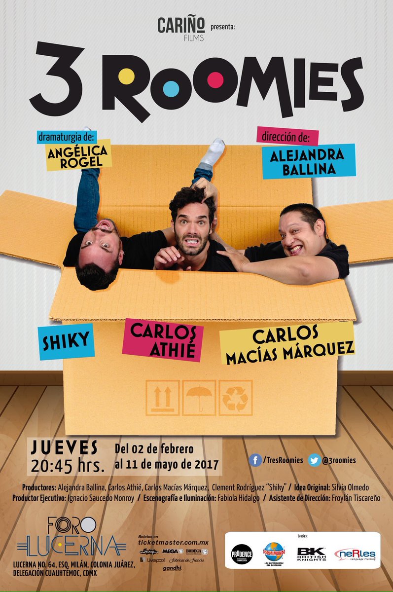 alasbutacas's tweet photo. #LasQueSeVan

Últimas dos funciones de @3Roomies en el @ForoLucerna 

Tienes que conocer a tan divertidos personajes hoy 8:45pm https://t.co/i7N7FwK13W