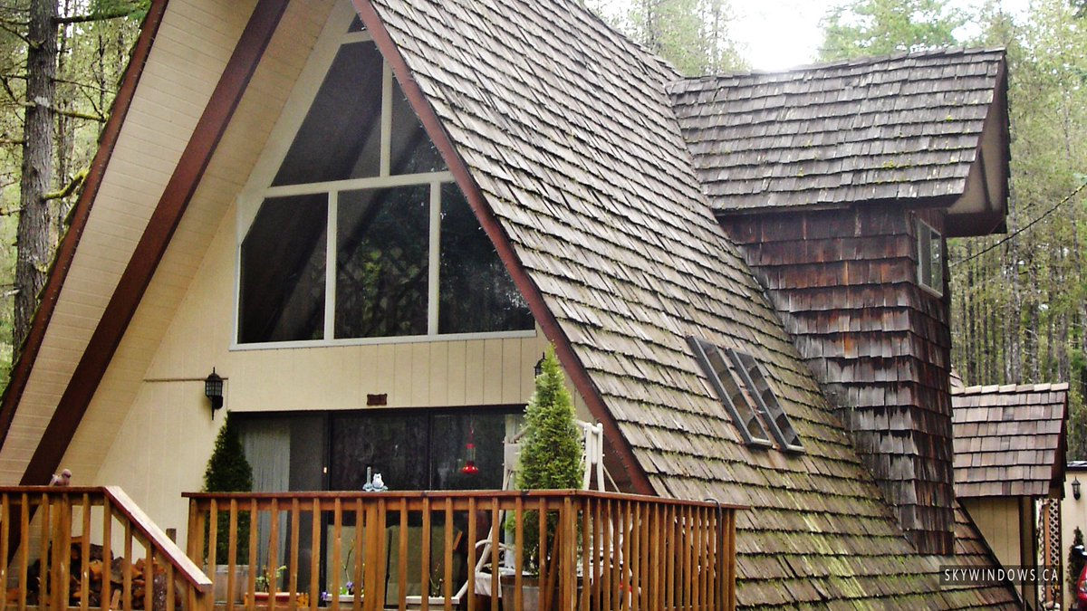 Windows and Glass Doors for A-Frame Type Homes skywindowsltd.com/windows-and-gl… #AFrame #AFrameHome #AFrameHouse #homeglass #glazing #glazingsevice