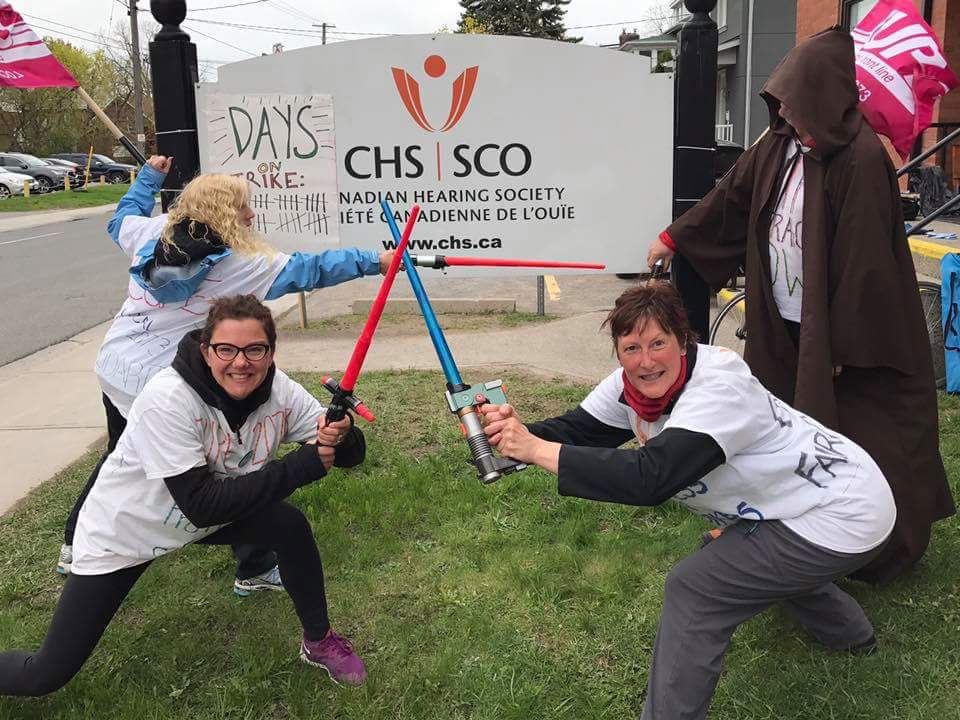 CUPEptbo's tweet photo. #MayTheFourthBeWithYou from the @CUPE2073 picket line.in #ptbo. @Ptbo_Canada @ptbolabour @CUPEOntario #onlab #canlab https://t.co/JcCAyL4n8v