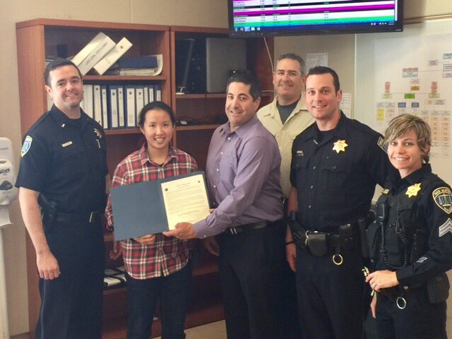 SanMateoPD's tweet photo. Woohoo! Our #crimereductionunit received #Captainscommendations today for their superb work keeping our #streetssafe! Congrats! #smpdpride https://t.co/gOG7tD0tVB
