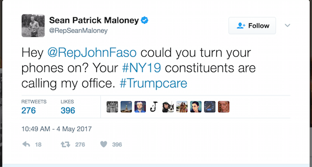 thehill's tweet photo. Dem calls out GOP colleague: Turn on your phone, take constituent calls on TrumpCare https://t.co/hKMzYBqXPX https://t.co/U0S31xECvO