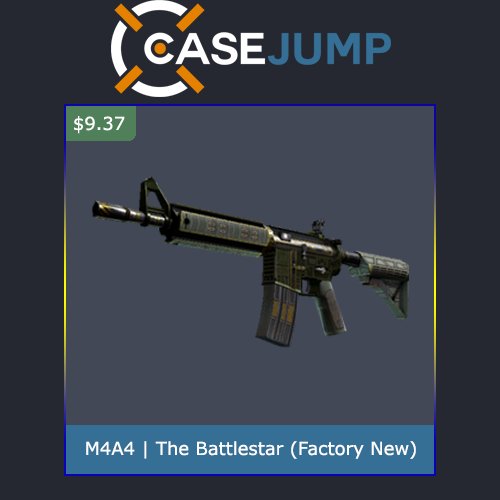 casejump's tweet photo. NEW 24hr Giveaway for M4A4 | The Battlestar
1. Follow
2. RT
3. Reply with Trade URL + Tag 2 friends
4. Visit https://t.co/HVzomRs4ni https://t.co/zFemzwwZ6t