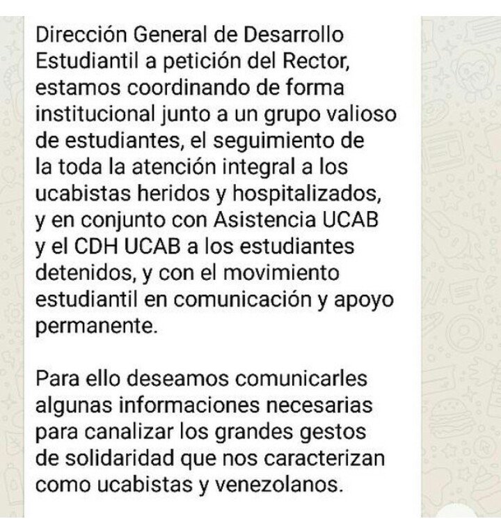 gabrielcoronel's tweet photo. Si pueden ayudar a difundir sería una gran ayuda VENEZOLANOS #4Mayo #Venezuela #UCAB https://t.co/3iUl5FYILE