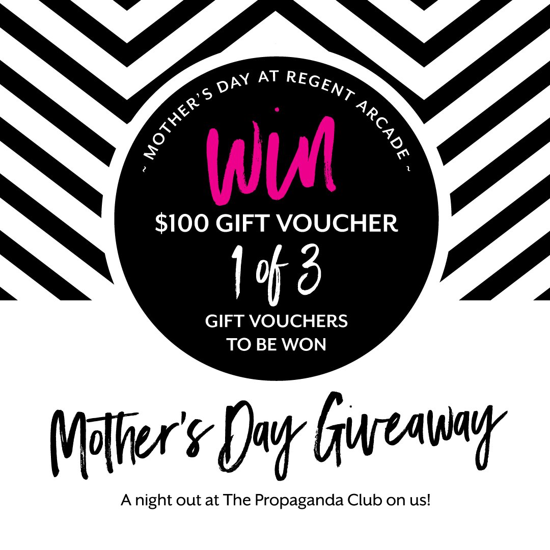 Fancy a night out for #MothersDay? WIN a $100 gift voucher to enjoy at <a href="/PropagandaClub1/">The Propaganda Club</a> @Regent_Arcade is shouting #Adelaide #ichooseSA