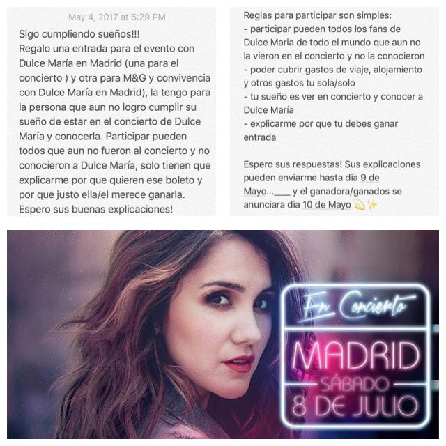 lucia_brindis's tweet image. Attention a todos los fans de "Dulce Maria " les tengo una sorpresa !! Para los fans q quieren conocerla en persona ! Cumpliendo sueños✨💫