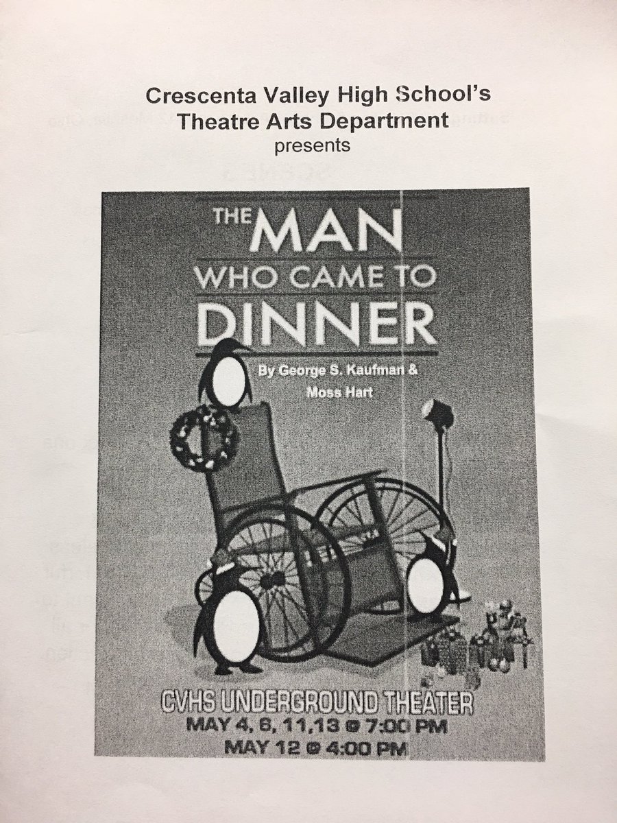 CVTheater's tweet photo. Break a leg to the cast of The Man Who Came to Dinner!! #openingnight https://t.co/UnvSl2Oozx