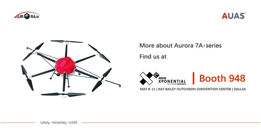 <a href="/AuroraUAS/">AUAS</a> 7A-04, special version for application in agriculture like field spraying. More information on booth 948 of @AUVSIshow in Dallas.