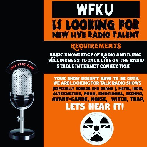 WFKURadio's tweet photo. We are looking for live djs on Wfku internet radio email whiskey@Wfku.org #broadcast #radio #icecast #shoutcast #podcast #soundcloud #mixcl… https://t.co/5sywxMGSBh
