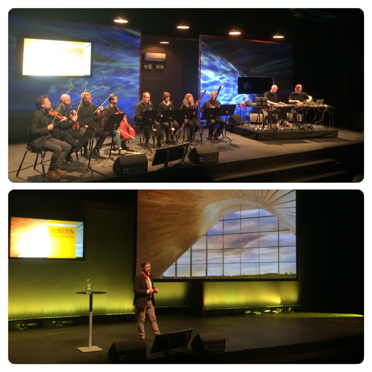 Fantastisk åpning av dag 2 på #kildenkonferansen <a href="/kildenkrs/">Kilden</a> med studenter fra @uiarytmisk @kunstfaguia og musikere fra #kso