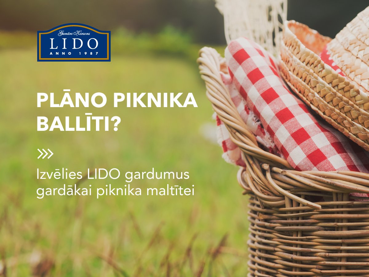 Visu pilnvērtīgākai piknika ballītei pasūti lidopiegade.lv vai iegādājies mūsu veikalos un restorānā LIDO Apelsīns.
Lai garšīgas brīvdienas!