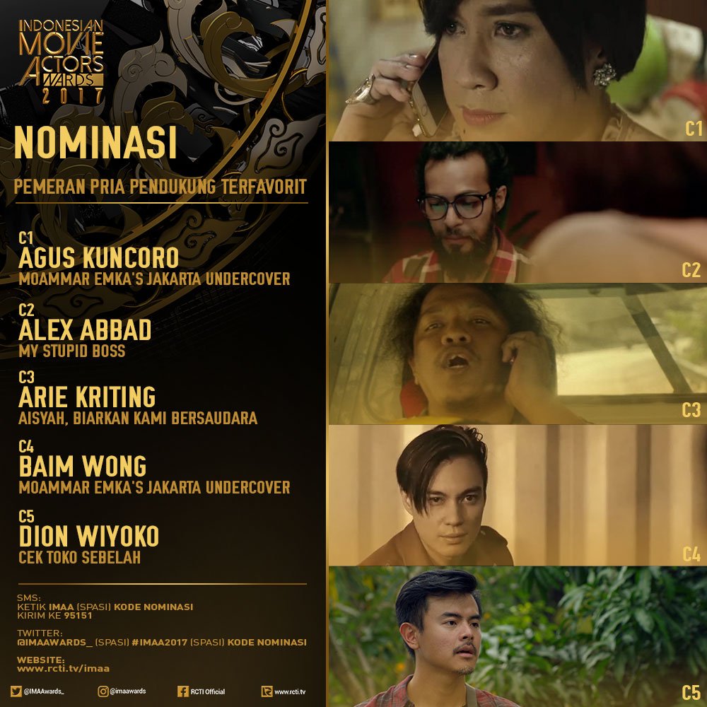 OfficialRCTI's tweet photo. Inilah Nominee @IMAAwards_ utk kategori "Pemeran Pria/Wanita Pendukung Terfavorit" #VoteIMAA2017 https://t.co/yI1DKeF3Fb