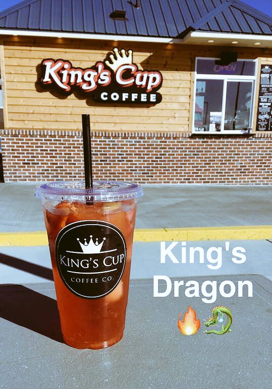 KingsCupCoffee's tweet photo. Cinco de mayo special!!!! 🐉🔥 Come and try a strawberry pineapple redbull with a kick to it, added with a little bit of tajin and chamoy! 😋 https://t.co/6natF7L2F7