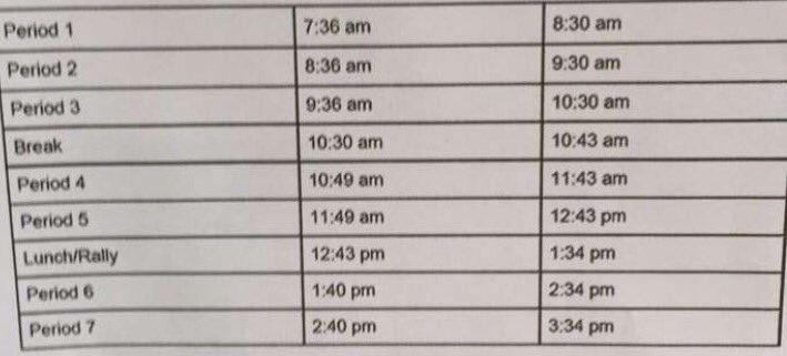 thecougarpress's tweet photo. Don't forget Cougars, the last rally of the year is tomorrow at lunch in the Tuttle Gym!🐯 Here's tomorrow's schedule since it's different! https://t.co/FXfpSnWkrB