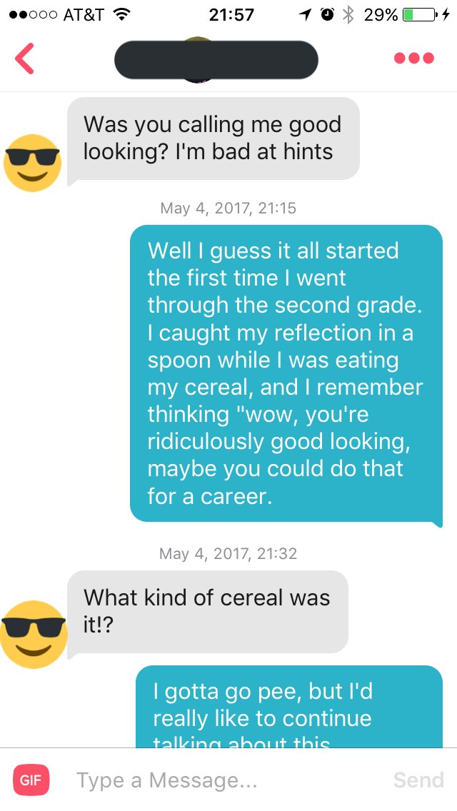 beccaaaahhhhh's tweet photo. I've been talking to this guy on tinder in only Zoolander quotes and I'm honestly surprised that he keeps replying 😂 https://t.co/0oyD5zvdKn