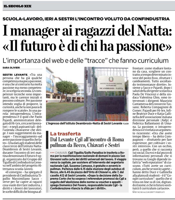 Saccomassi's tweet photo. #alternanzascuolalavoro @ConfindTigullio, grazie a chi ha regalato tempo e passione ai ragazzi!@AIDPLiguria  @paolo_pajardi #COMER #TASSANO https://t.co/K7NUE3YyLd