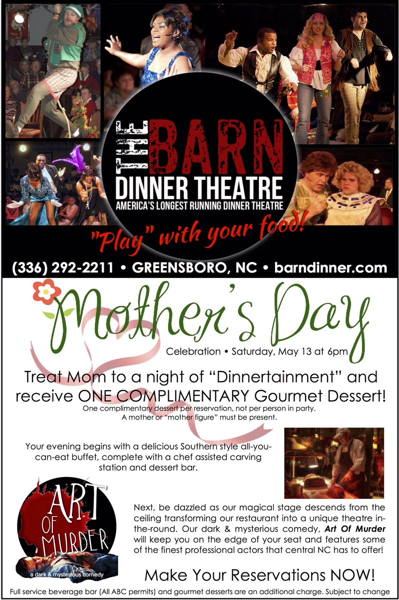 BarnDinner's tweet photo. #MothersDay #theatre #barndinner @yesweekly @WSJpromo @336events #Greensboro #NC #nctriad https://t.co/Kd8vNrqQnG