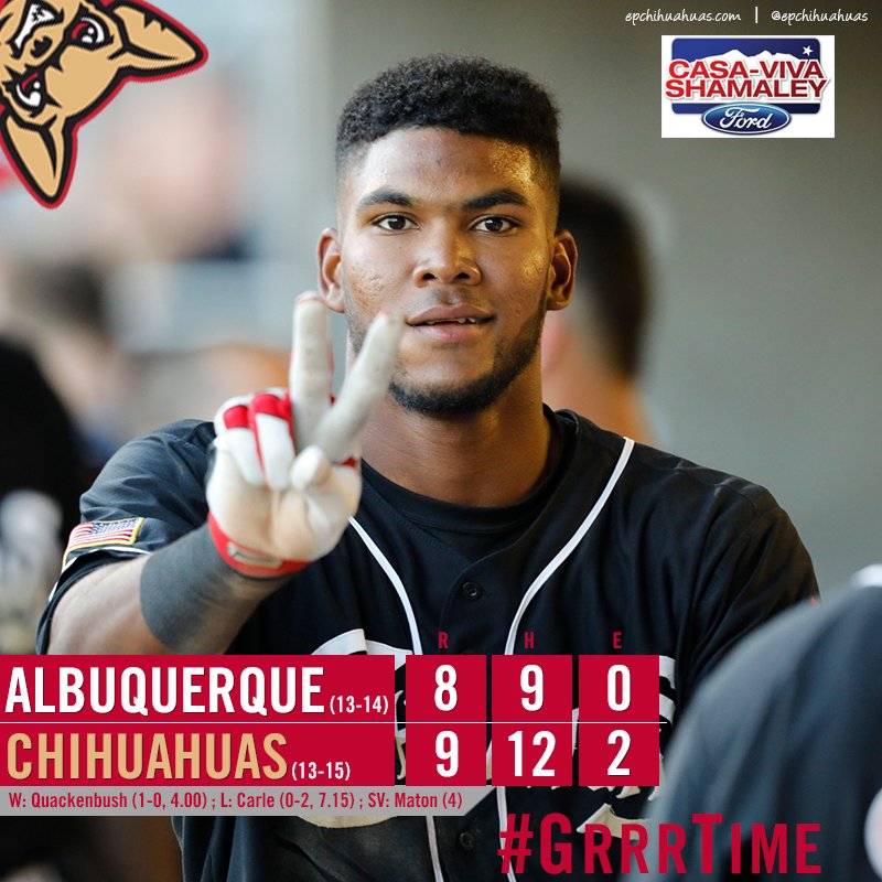 epchihuahuas's tweet photo. FINAL: Chihuahuas 9, Isotopes 8
Join us tomorrow for the last game of the homestand!
#FlatScreenFriday
BUY NOW>> https://t.co/Oh7E6GK0hA https://t.co/uYMkmBvhaX