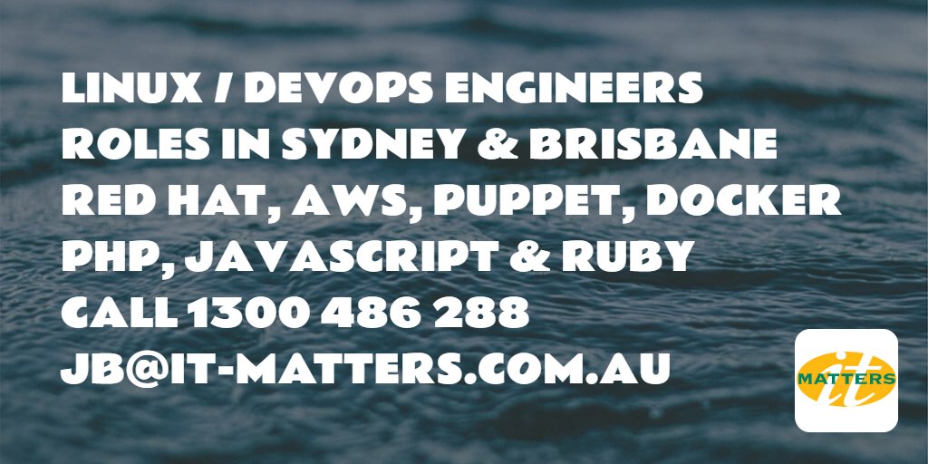 ITMattersJobs's tweet photo. #itjobs #sydney #brisbane #contractjobs #linux #devops #iaas #paas #aws #redhat https://t.co/ztfVRup6bv