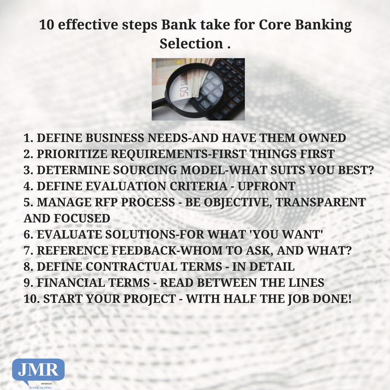 JMR_Learning's tweet photo. Effective steps Bank take for #CoreBanking Selection . https://t.co/raeQlLx2Rb