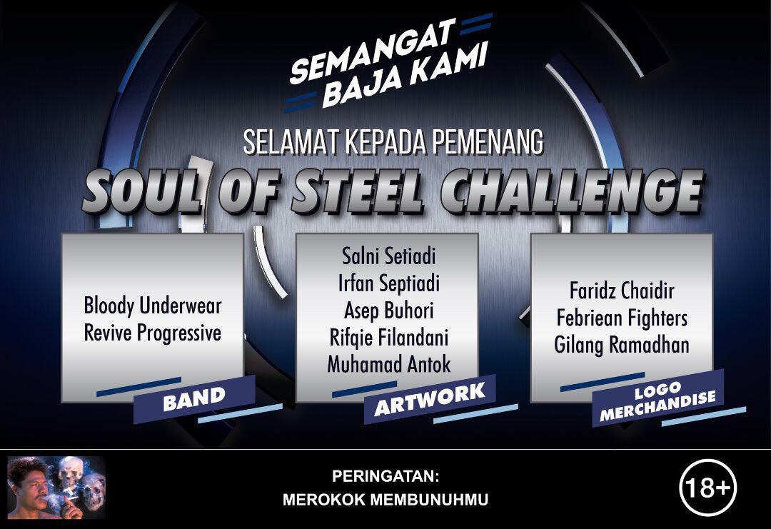Selamat untuk para pemenang Soul Of Steel Challenge. Mantap! Karya mereka wajib diacungin jempol! #semangatbajakami #magnitudehammersonic